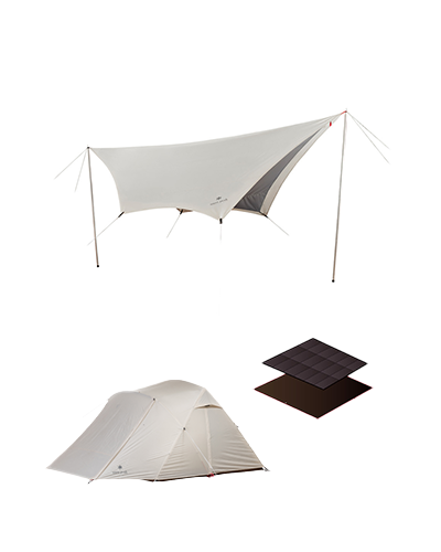 Alpha Breeze & Takibi Tarp Hexa Set - Waterproof Camping Shelter for Outdoor Adventures, Hiking, and Backpacking