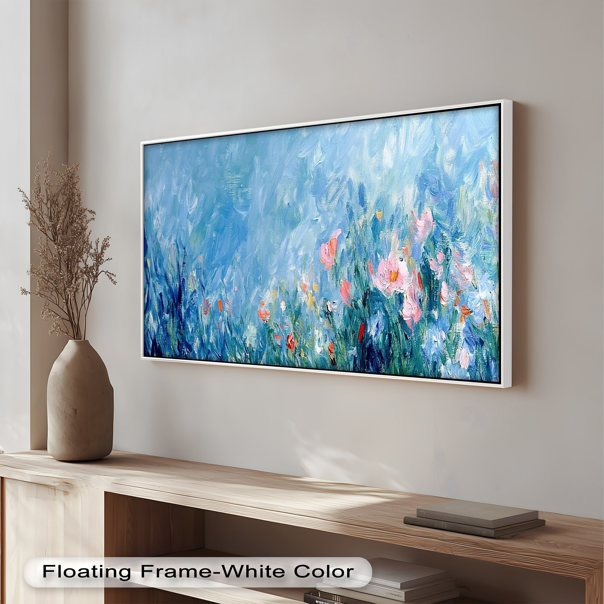 Abstract Floral Impressionist Oil Painting - Handmade Canvas Wall Art for Living Room, Bedroom & Office Decor
