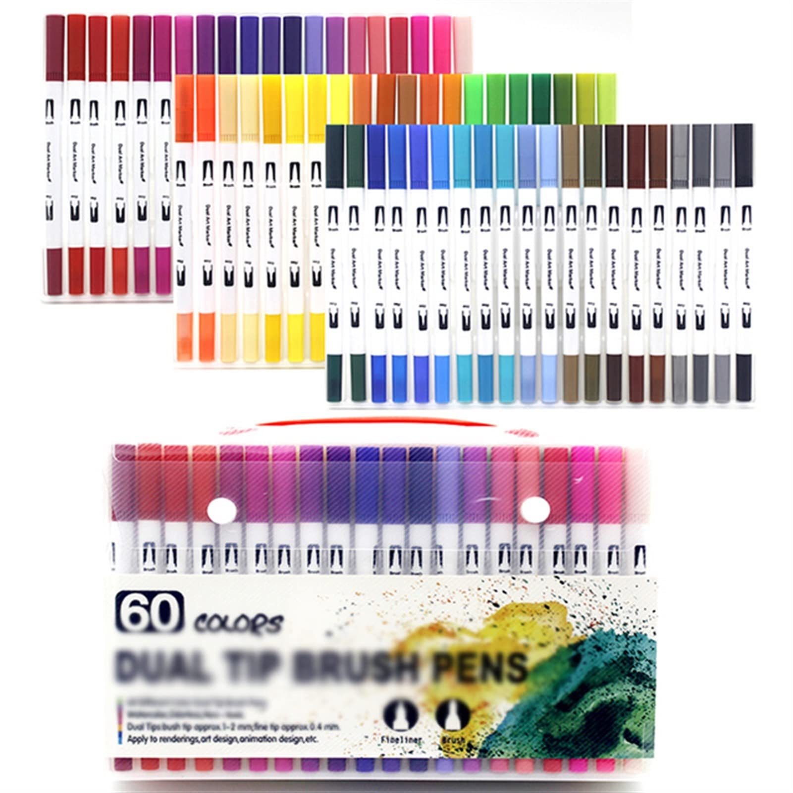NIZYH Dual Tip Brush Art Marker Pens - 48 Vibrant Colors for Watercolor, Fineliner Drawing, Painting, Manga & Coloring | Perfect for Artists, Students & DIY Crafts (Set A)