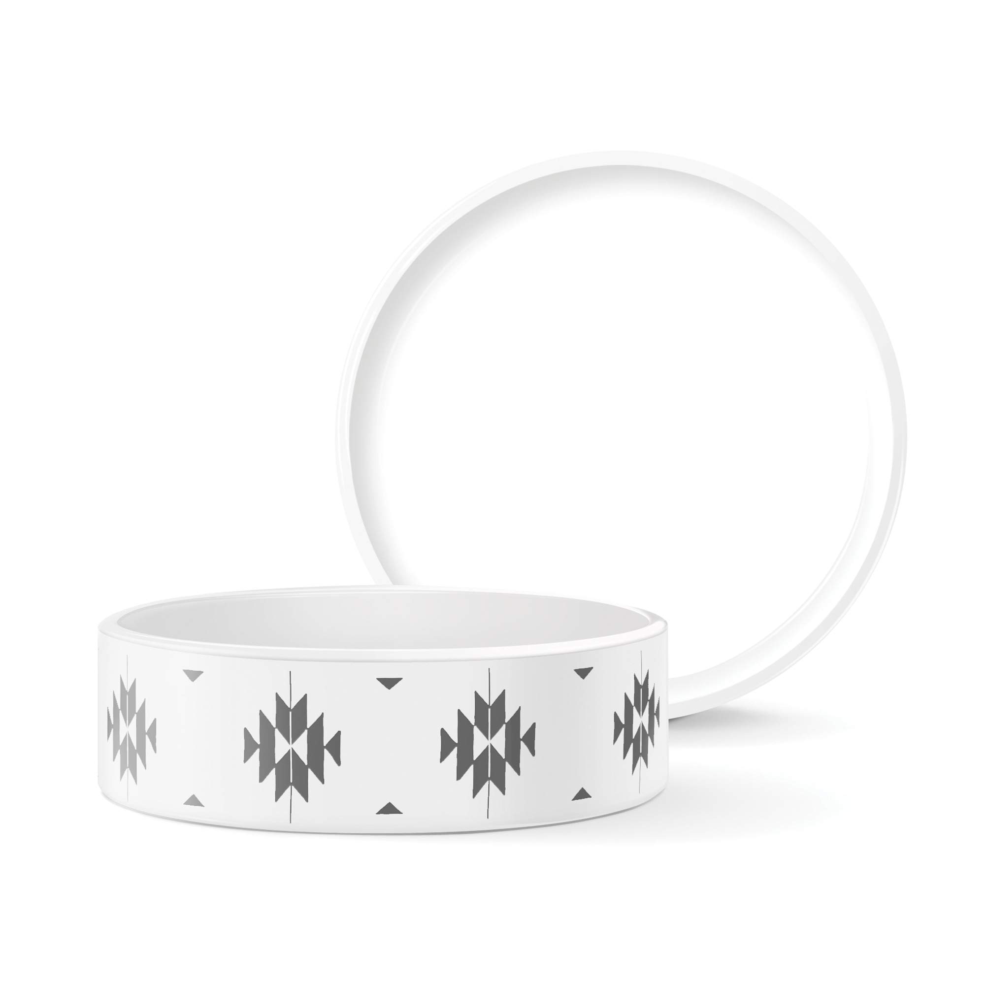 Fringe Studio Large Ceramic Pet Bowl - Tribal Natural Design (474504) - Durable & Stylish Dog or Cat Food Dish for Home or Outdoor Use