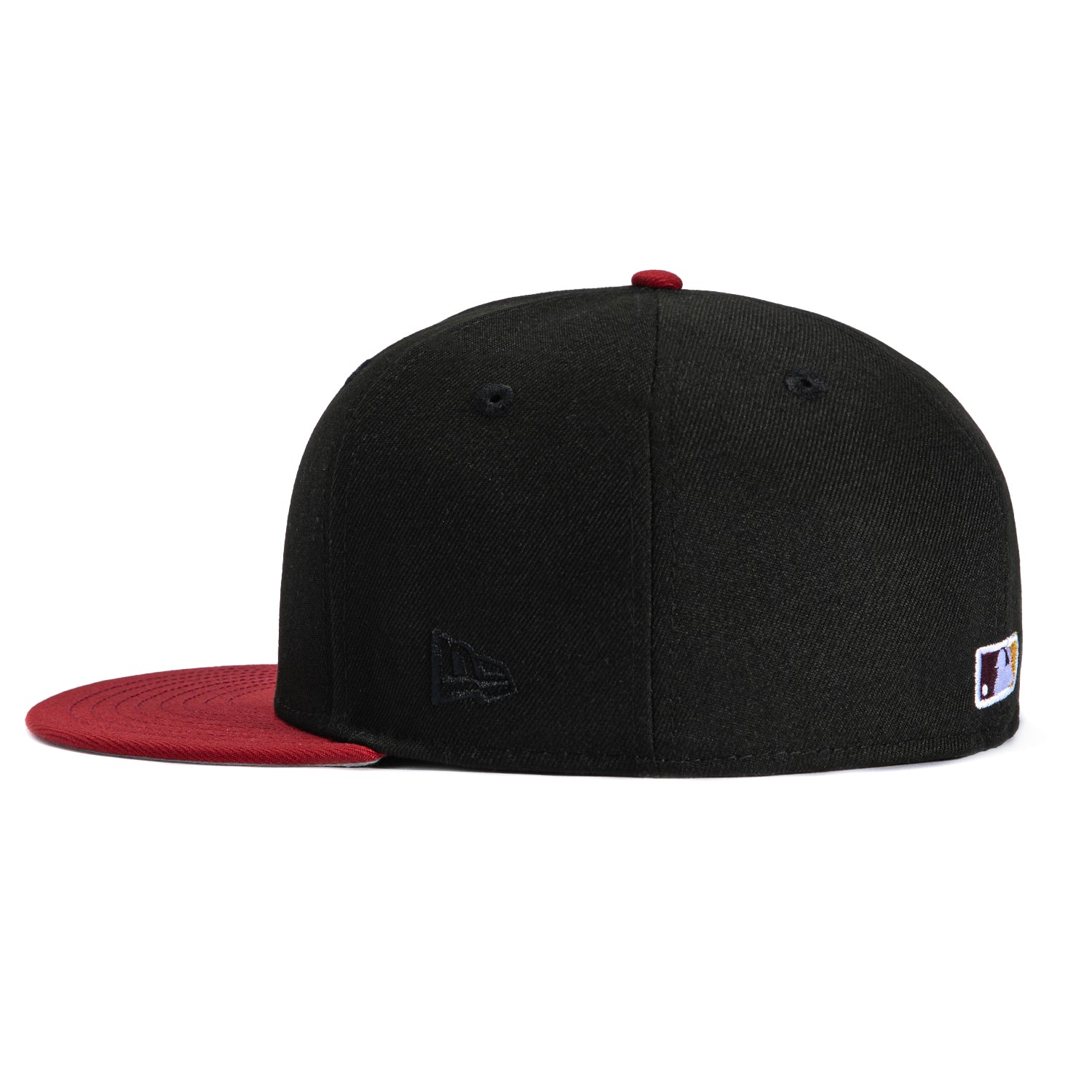 New Era 59Fifty Los Angeles Dodgers Rose Embroidered Baseball Cap - Black, Cardinal & Metallic Gold Colors | Official MLB Licensed Hat for Baseball Games & Streetwear Fashion