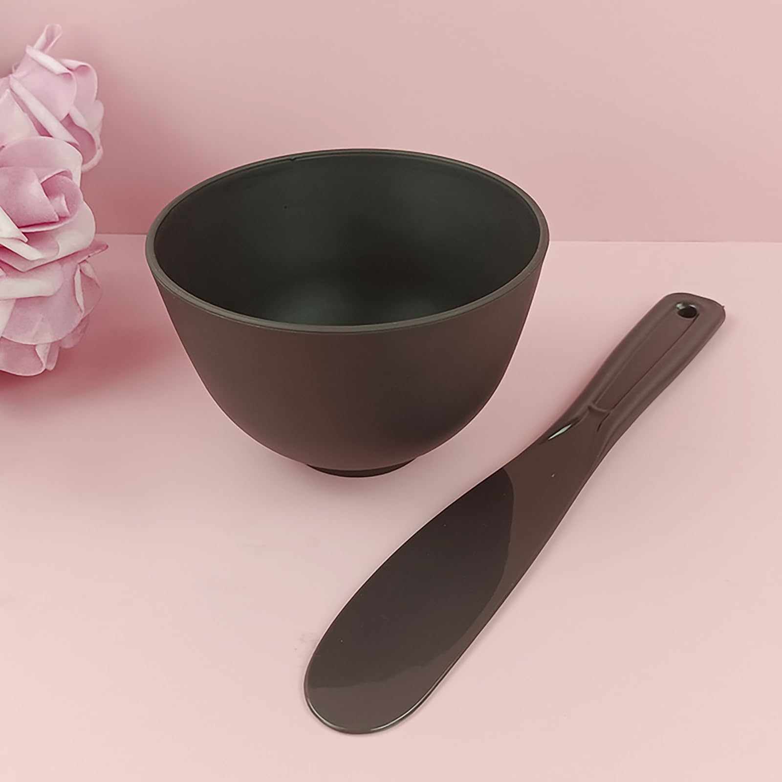 1 Pair Silicone Mixing Bowls for Makeup & Skincare - Black Cosmetic Mask Mixing Bowl Set with Spatula - Perfect for DIY Facial Masks, Creams & Beauty Treatments at Home or Salon