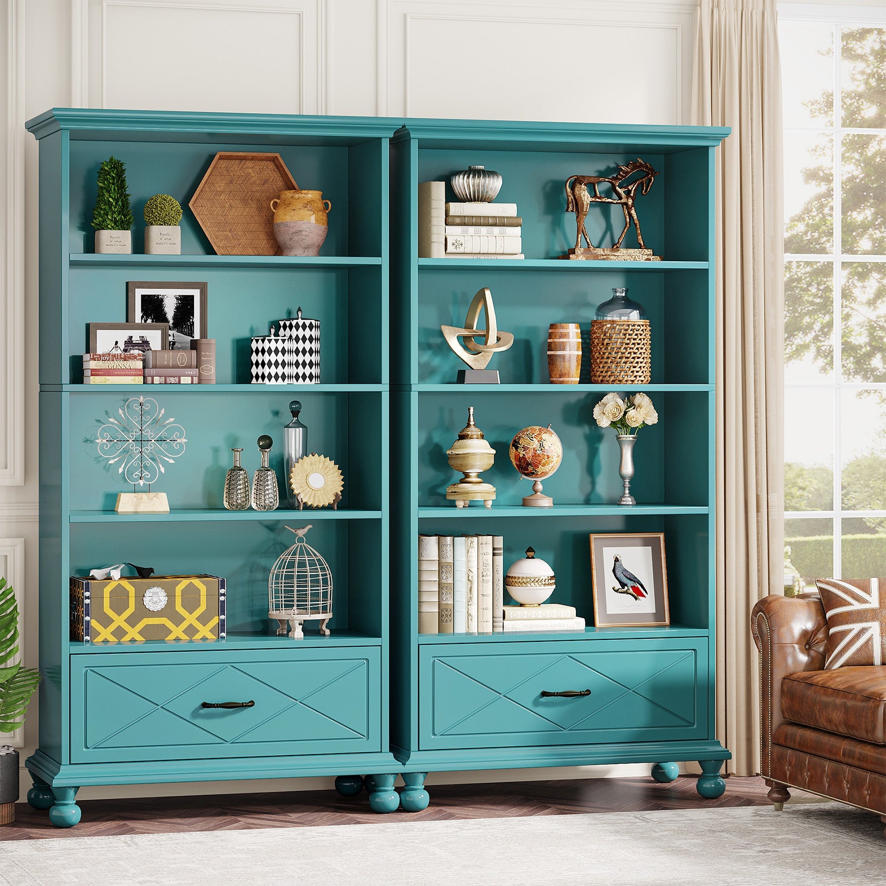 6-Shelf Bookcase with Drawer - 71