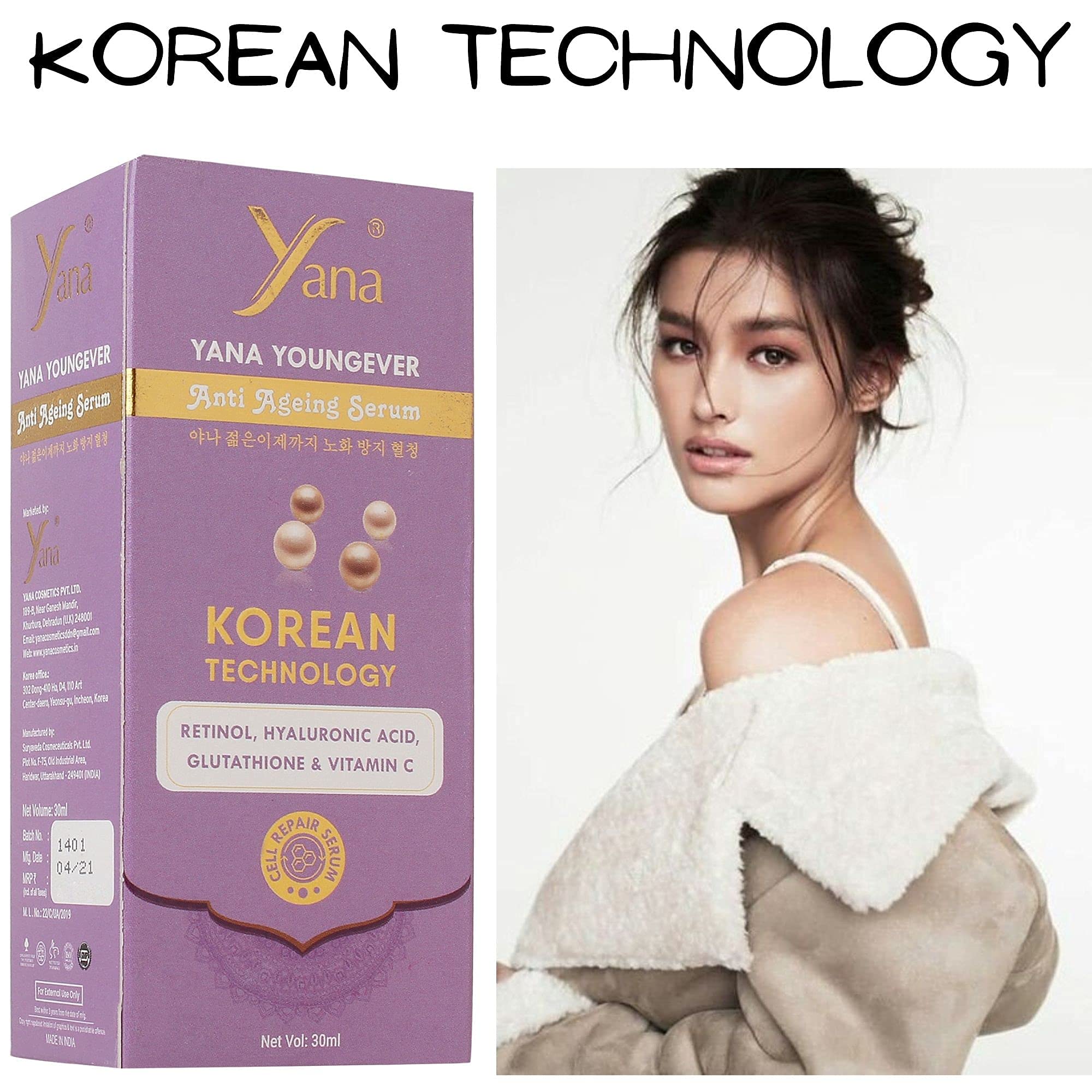 YANA YOUNGEVER Anti-Aging Serum Spray Cream with Korean Technology - Retinol Face Moisturizer for Fine Lines & Wrinkles Removal - Hydrating Skincare for Women | Day & Night Use for Youthful Glow
