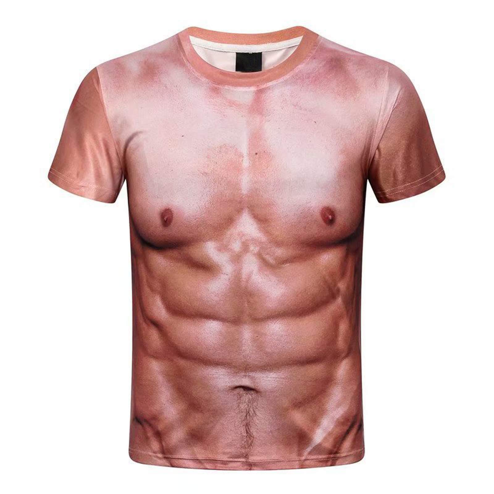 3D Printed Linen Shirts for Men - Muscle Fit Short Sleeve T-Shirt | Stylish Casual Wear for Summer, Gym, and Everyday Outfits