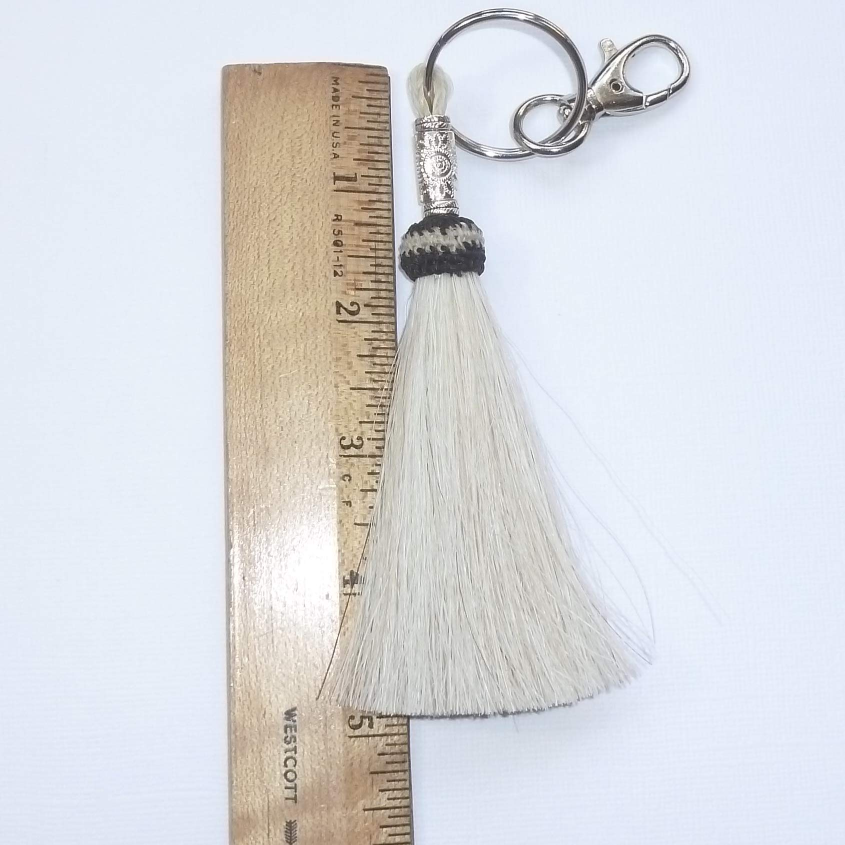 Premium Beaded Tribal Sun Horse Hair Tassel Keychain - Handmade Equestrian Accessory for Bags, Keys & Bohemian Style Decor