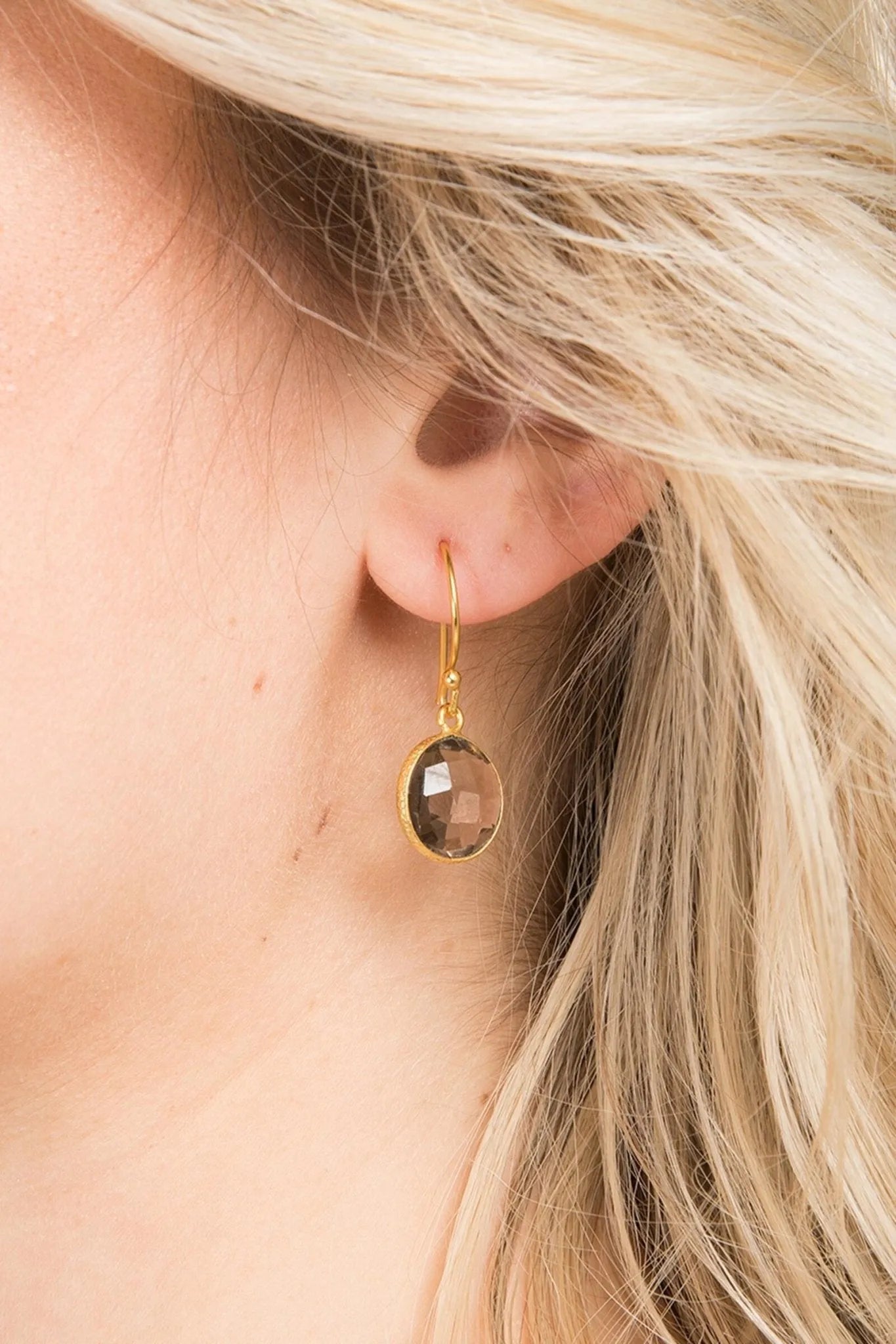 Natural Gemstone Round Dangle Earrings for Women - Elegant Drop Earrings for Party, Wedding & Everyday Wear
