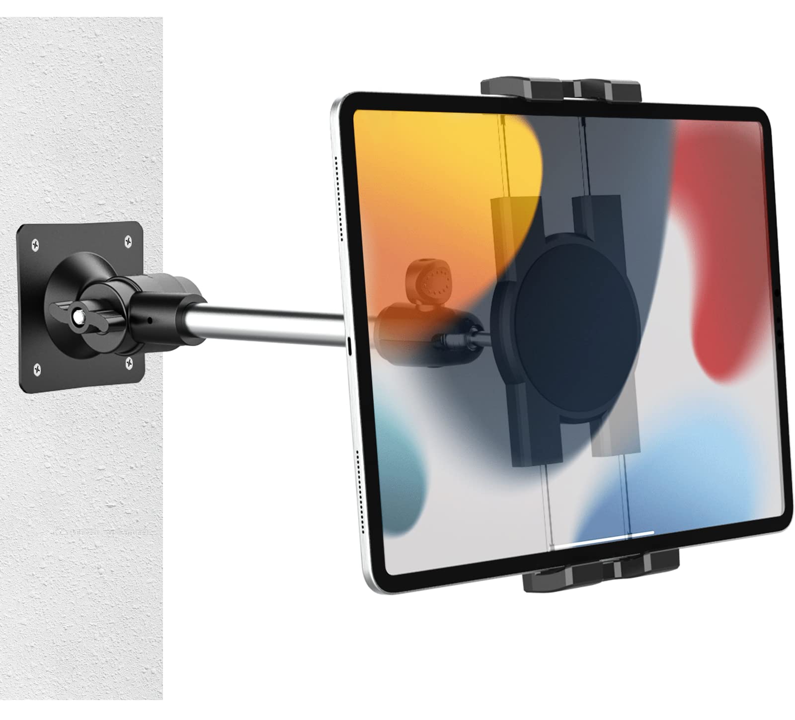 Woleyi Adjustable Metal iPad Holder Stand - Stable & Flexible Mount for iPad Pro/Air/Mini, Galaxy, Fire Tablets & Phones (4-12.9 Inch) - Perfect for Shower, Bedroom, Kitchen & Office Use
