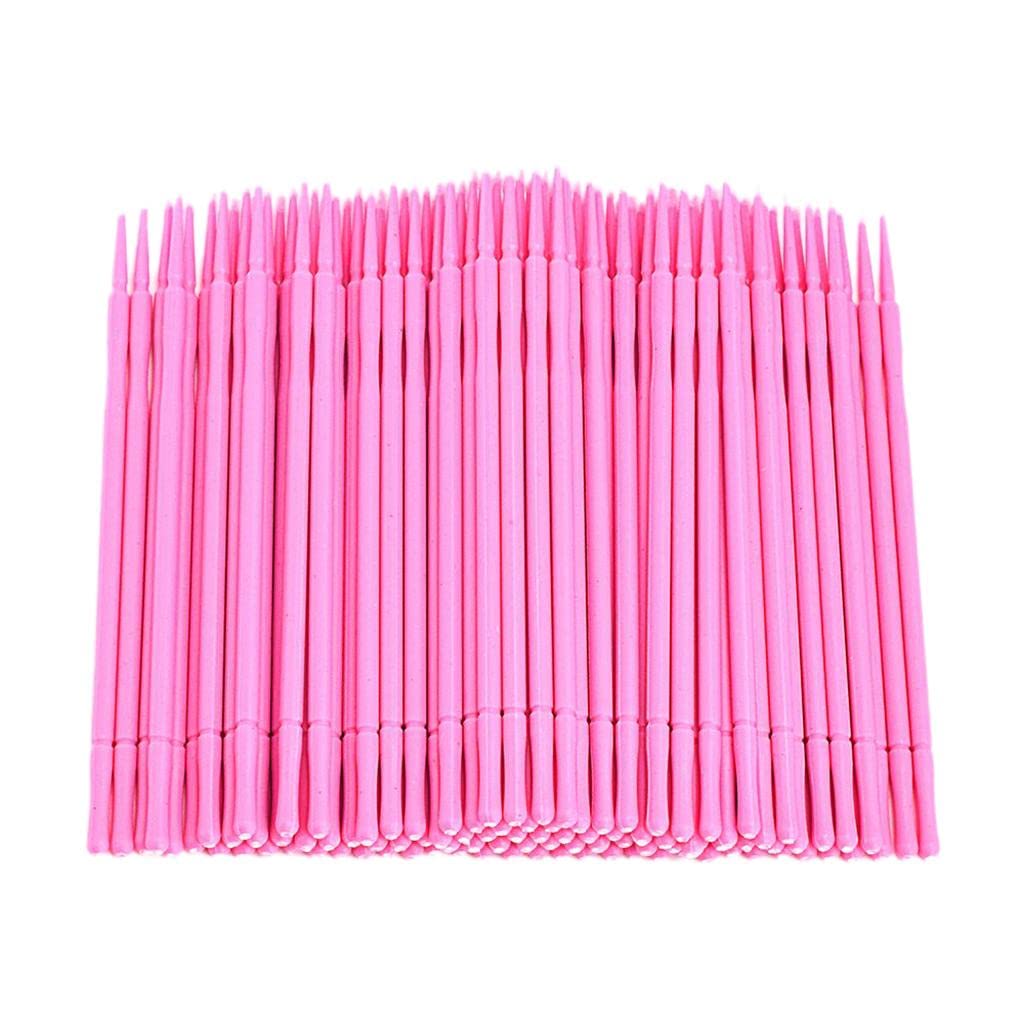 Disposable Micro Brush Swab Applicators - 100pcs Pink Cotton Tip Swabs for Eyelash Extensions, Tattoo & Permanent Makeup | Professional Beauty Tools for Artists, Salon & Home Use | Convenient Resealable Bag