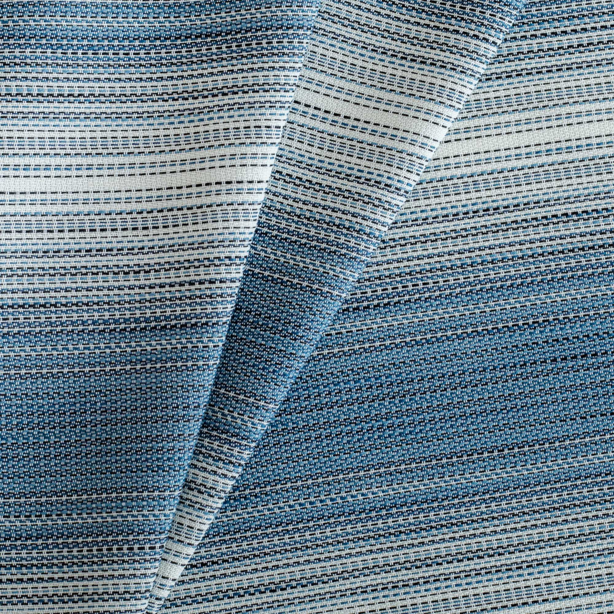 Mateo Stripe InsideOut Fabric - Indigo Blue Cotton Blend for DIY Upholstery, Home Decor & Craft Projects