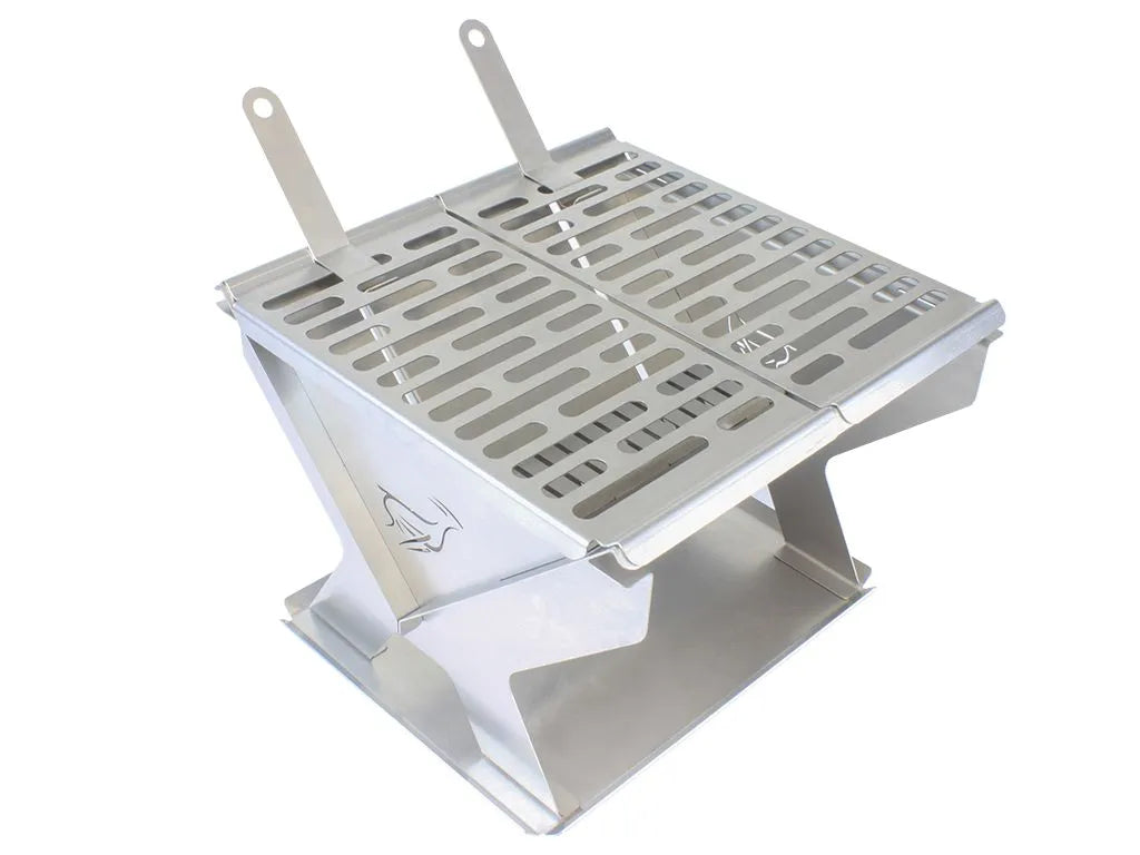 Front Runner Outfitters Stainless Steel Portable BBQ Grill & Fire Pit for Camping, Backyard, and Outdoor Cooking - Perfect for Picnics, Tailgating, and RV Adventures