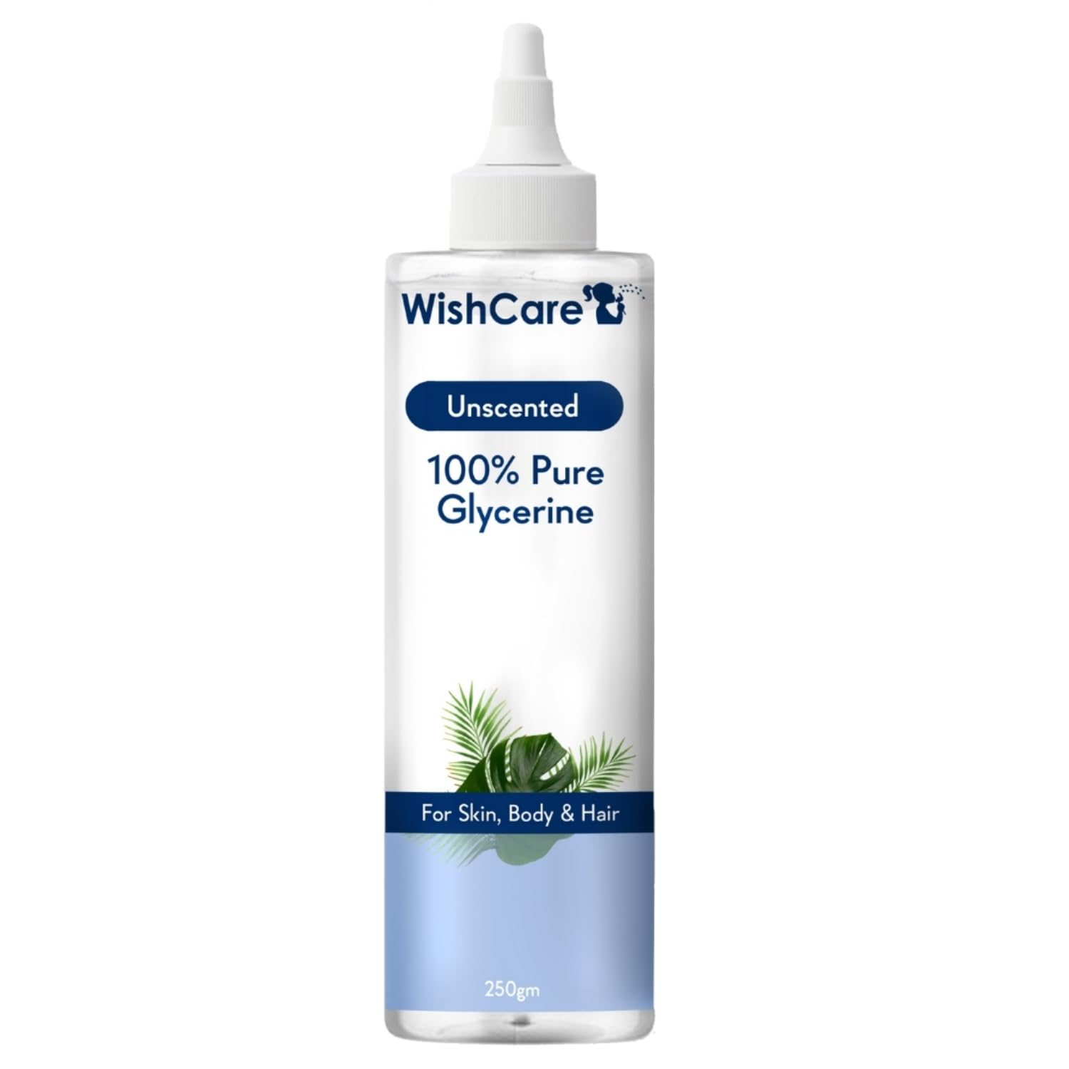 WishCare Unscented Glycerin - 100% Pure Vegan Vegetable Glycerin (250g) for Skin Care, Hair Moisturizer & DIY Beauty Products