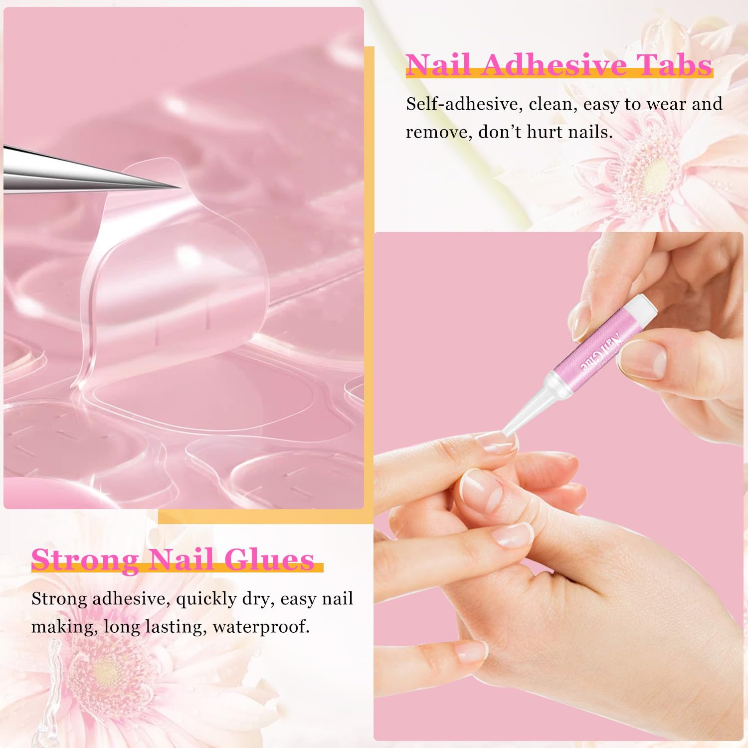 500 Pcs Clear Square Acrylic Nail Tips for Professional Nail Art - Long False Nails with Glue & Adhesive Tabs - Complete DIY Nail Kit with Nail Clipper & Files - Perfect for Salon, Home Manicure & Party Nail Designs