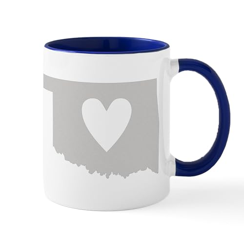 White/Navy Inside - Heart Oklahoma Mug