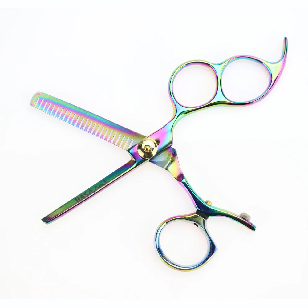 Professional 5-Inch Hair Cutting & Thinning Scissors Set - Titanium Finish, Right-Handed Shears for Stylists & Barbers - Perfect for Salon, Home Haircuts & DIY Styling