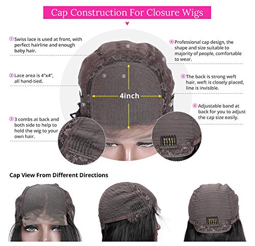 West Kiss Highlight Lace Front Wig Human Hair - 18 Inch Honey Blonde Straight Glueless Wig with 4x4 Closure | Pre-Plucked Natural Hairline | Perfect for Black Women | Everyday Wear, Parties & Special Occasions