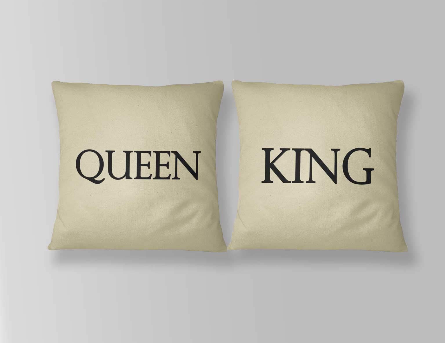 Personalized King & Queen Pillow Covers Set of 2 - His & Hers Wedding Gift Pillowcases for Couples - Perfect for Anniversary, Valentine's Day & Bedroom Decor