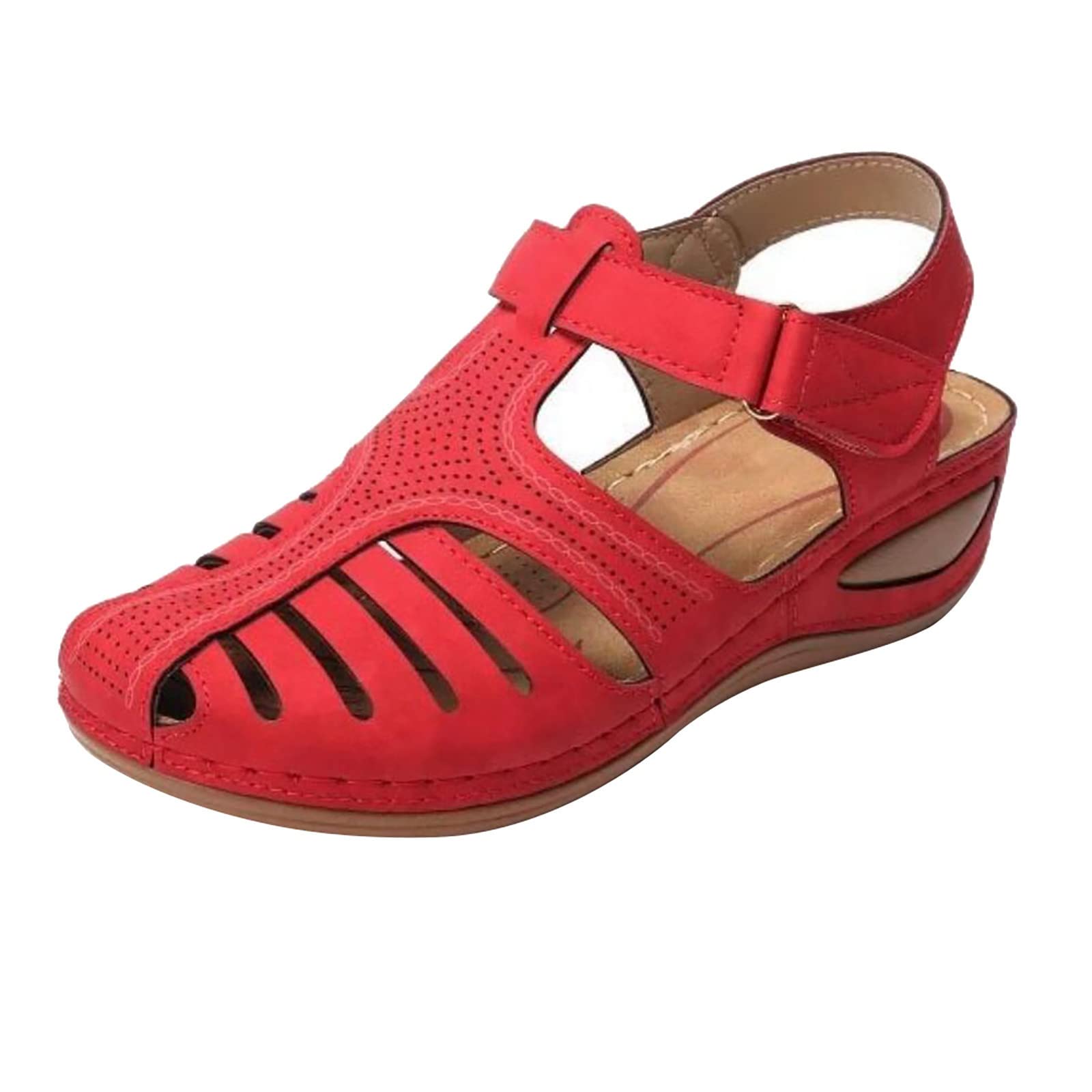 Women's Comfortable Sport Sandals - Platform Wedge Casual Barefoot Closed Toe Sandals for Walking, Hiking & Beach Vacations