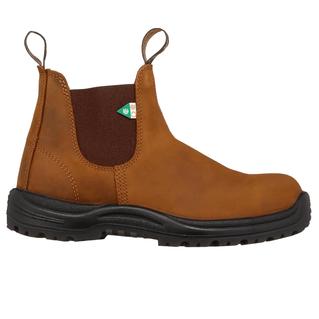 Blundstone 164 Work & Safety Boots - Saddle Brown Leather for Men & Women | Slip-Resistant, Steel Toe, Comfortable for Construction, Outdoor & Industrial Work
