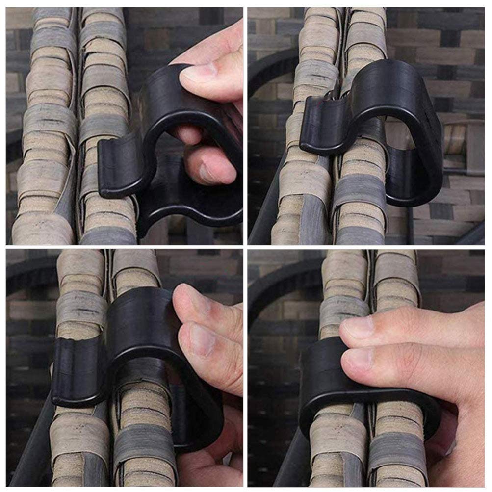 DOITOOL 10-Pack Rattan Furniture Clips - Heavy Duty Sofa & Chair Fasteners for Patio, Outdoor, and Garden Furniture - Secure Cushions & Rattan Webbing - Perfect for Deck, Poolside, and Backyard Use