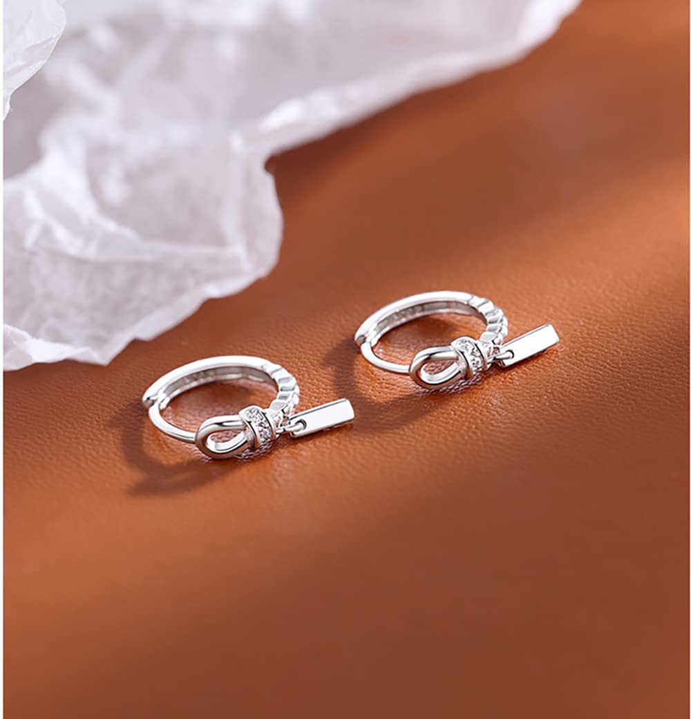 Refeer Solid 925 Sterling Silver Minimalist Hoop Earrings for Women & Teens - CZ Studded Cartilage & Helix Huggie Earrings - Perfect for Everyday Wear, Gifts & Special Occasions