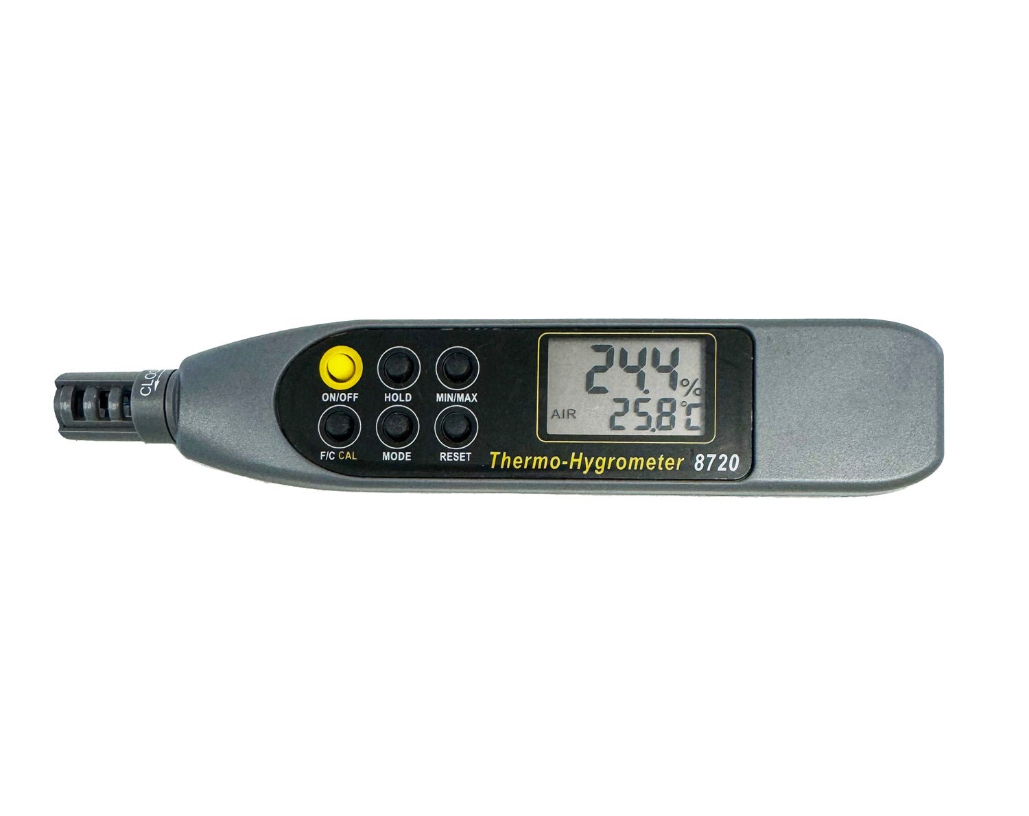 Digital Pen Style Thermo Hygrometer - Accurate Temperature & Humidity Meter with Wet Bulb, Dew Point - Ideal for Home, Greenhouse & Laboratory Use