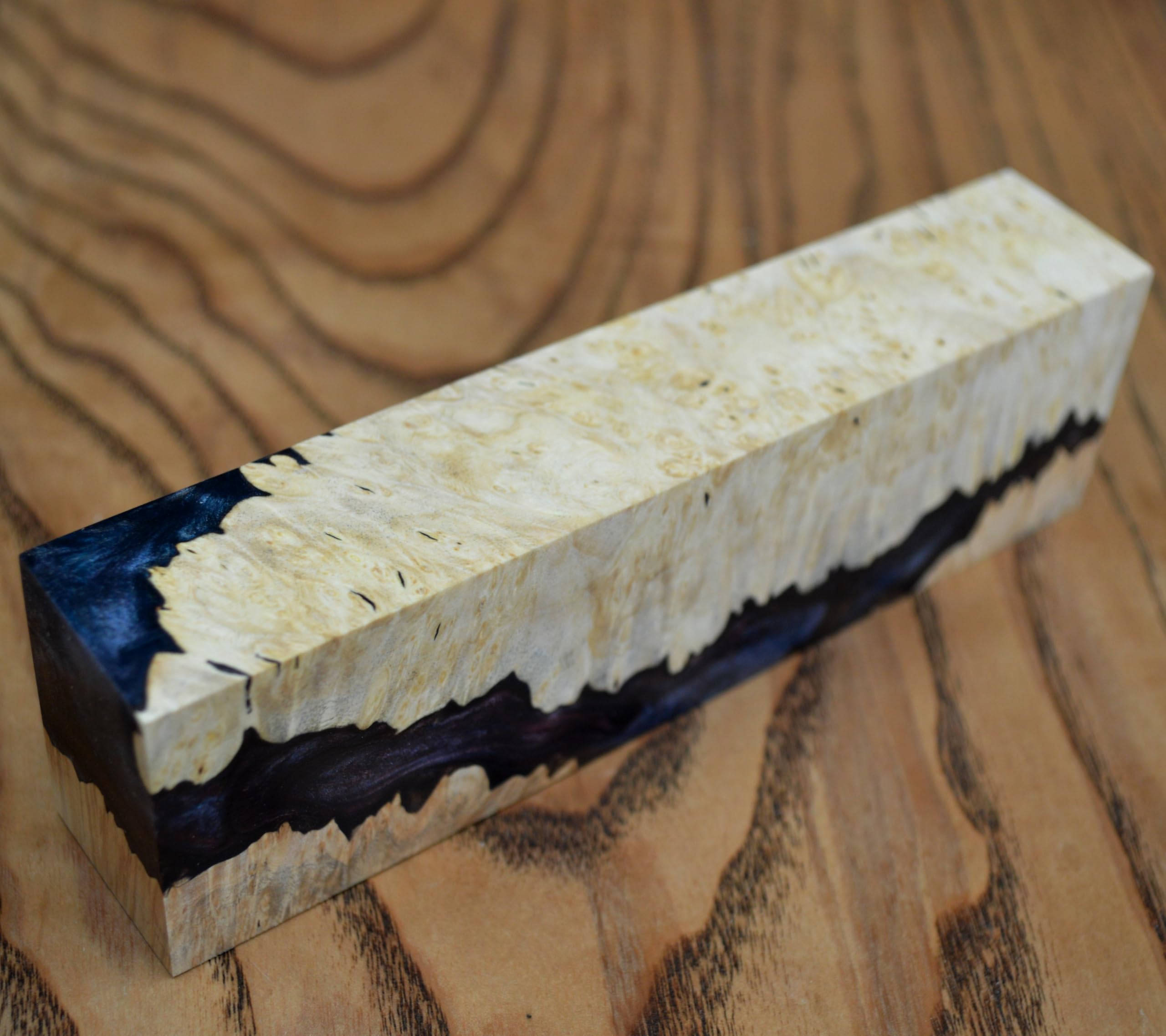 Stabilized Burl Hybrid Wood Turning Blank - Premium Knife Handle Material for Custom Blade Handles (#228) | Perfect for DIY Knife Making, Woodworking, and Craft Projects