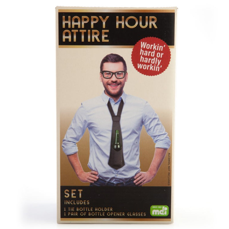 Happy Hour Attire Bottle Holder & Opener - Hands-Free Drink Carrier with Built-in Opener for Beer, Wine & Soda - Perfect for Parties, BBQs, Beach & Outdoor Events