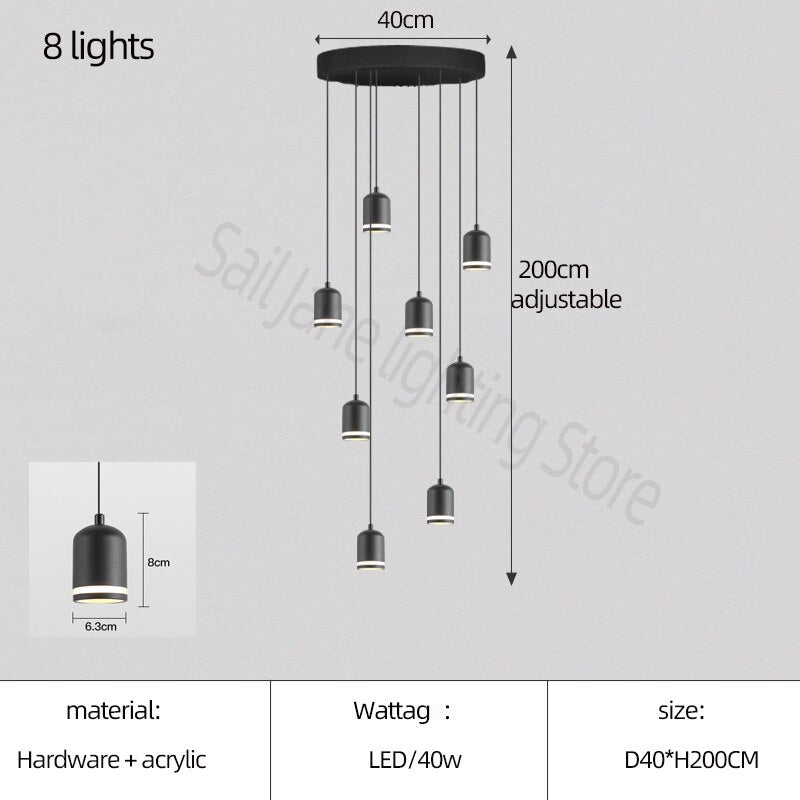 Swirl Staircase Chandelier - Modern Crystal Pendant Light Fixture for Foyer & Stairwell | Elegant Home Lighting Decor for Hallway, Entryway & Luxury Interior Design