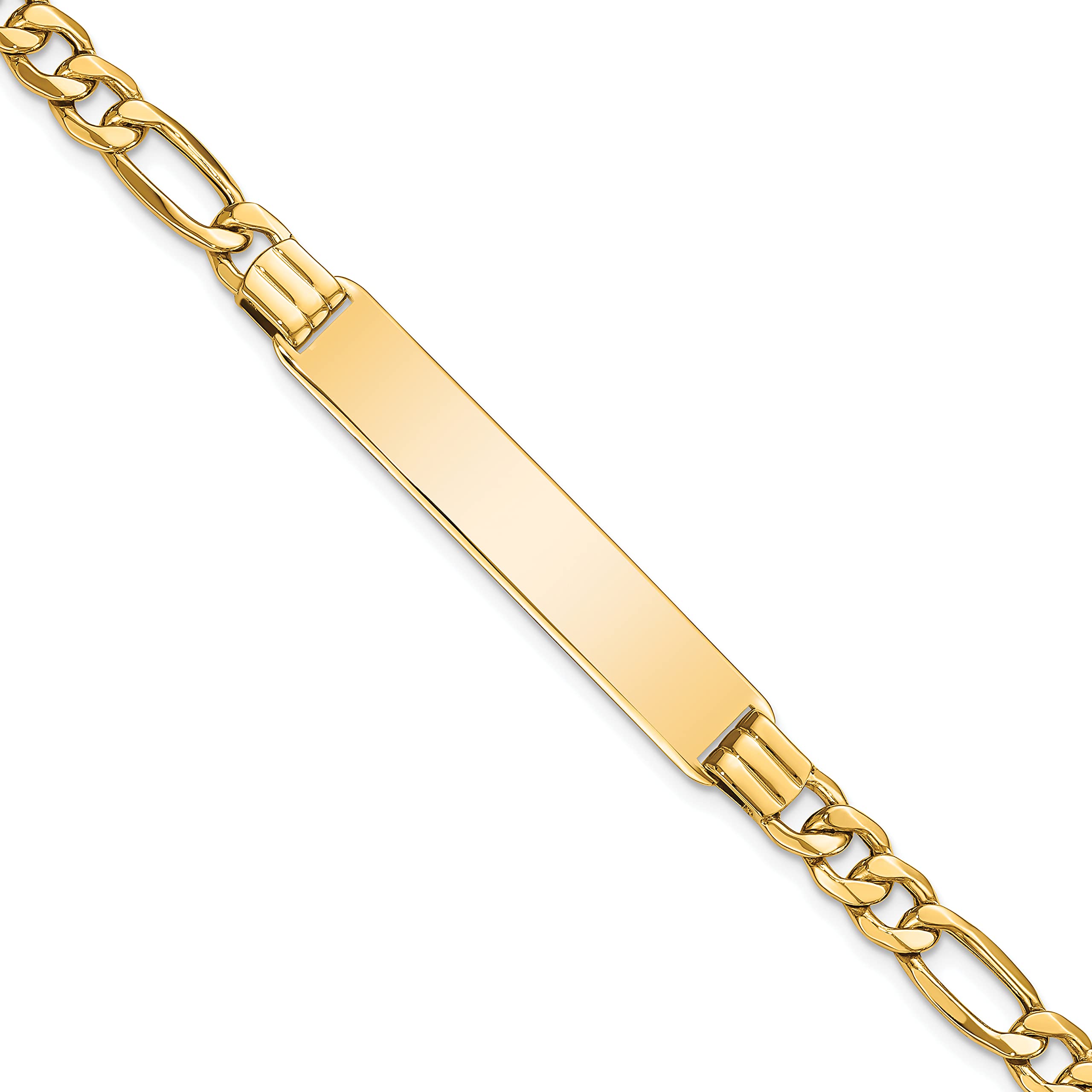 14K Yellow Gold Figaro Link Chain Bracelet & Anklet - 7