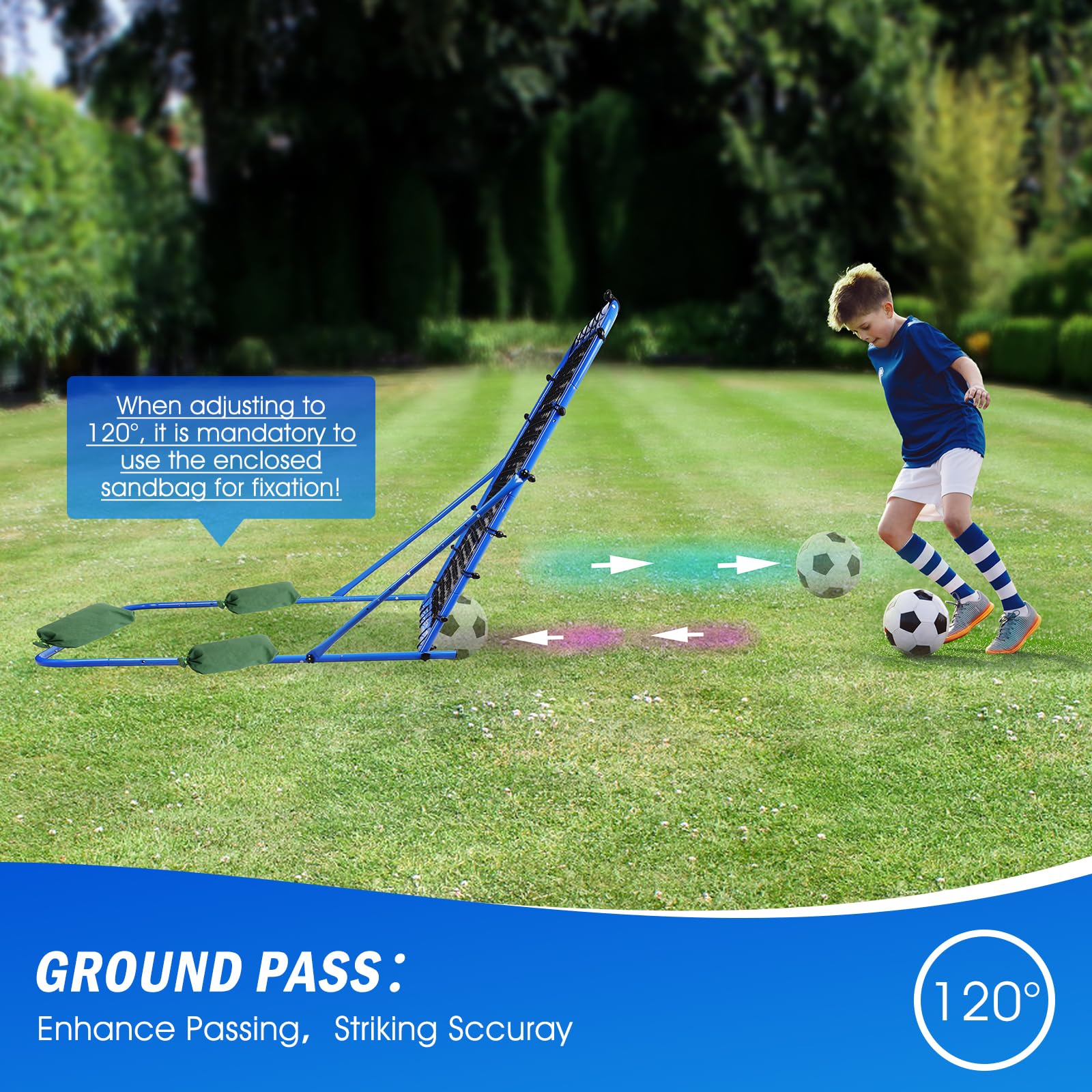 Best Soccer Rebounder Net for Training - Adjustable Angle for Control & Passing Practice | Portable Football Rebound Trainer for Kids, Teens & Adults | Perfect for Backyard Drills, Team Practice & Solo Training