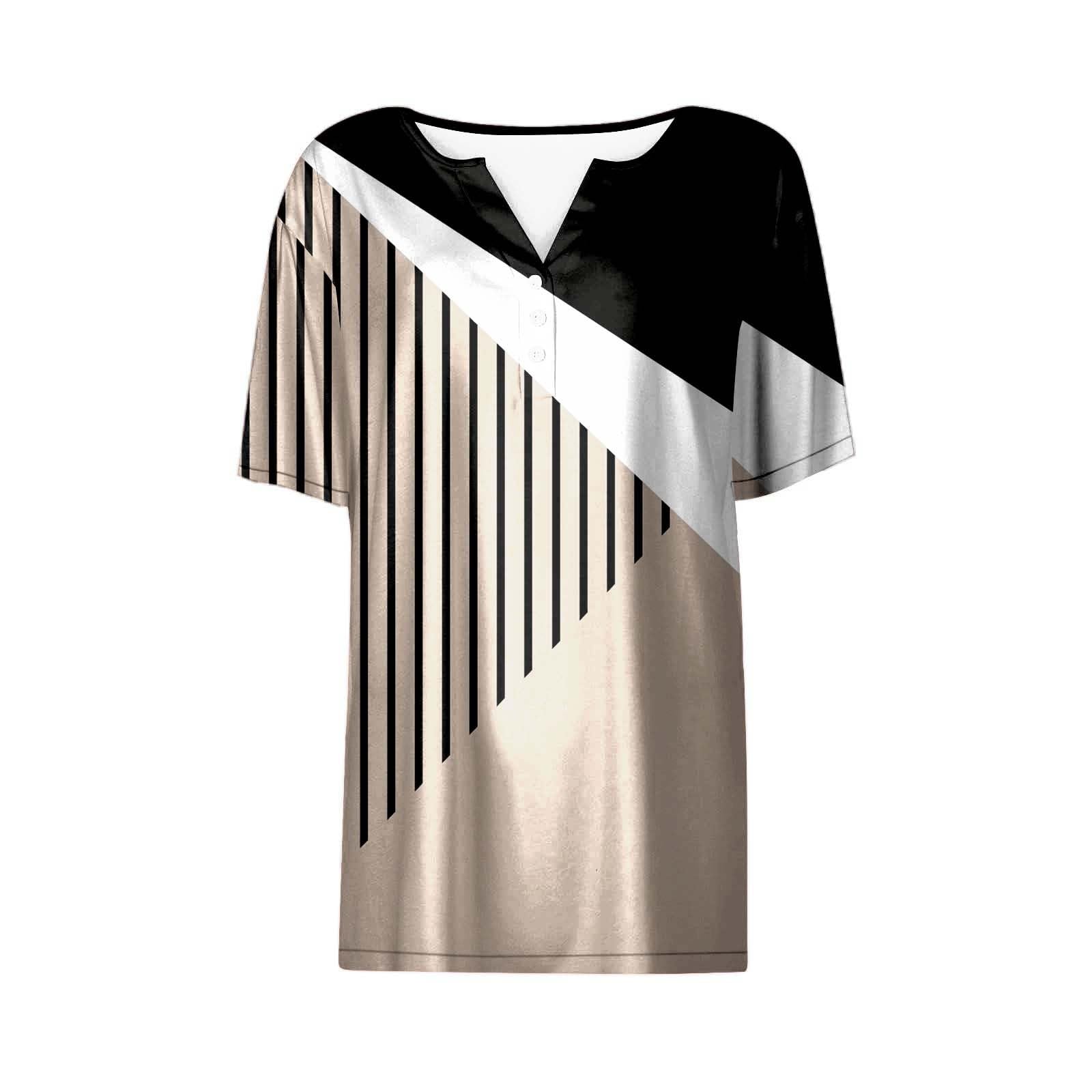 2024 Women's Summer Tops - Plus Size Short Sleeve Blouses with Lace & Pleated Details | Casual Tunic Shirts for Beach, Vacation & Everyday Wear