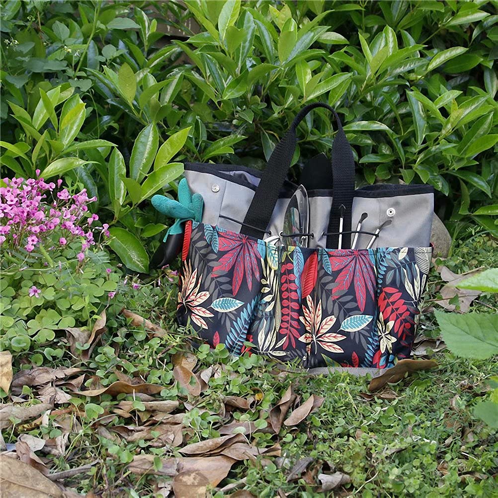 Gardening Tote Bag with Multiple Pockets - Durable Garden Tools Organizer for Outdoor Storage - Perfect for Lawn, Yard & Garden Work (Green Thumb Essential)