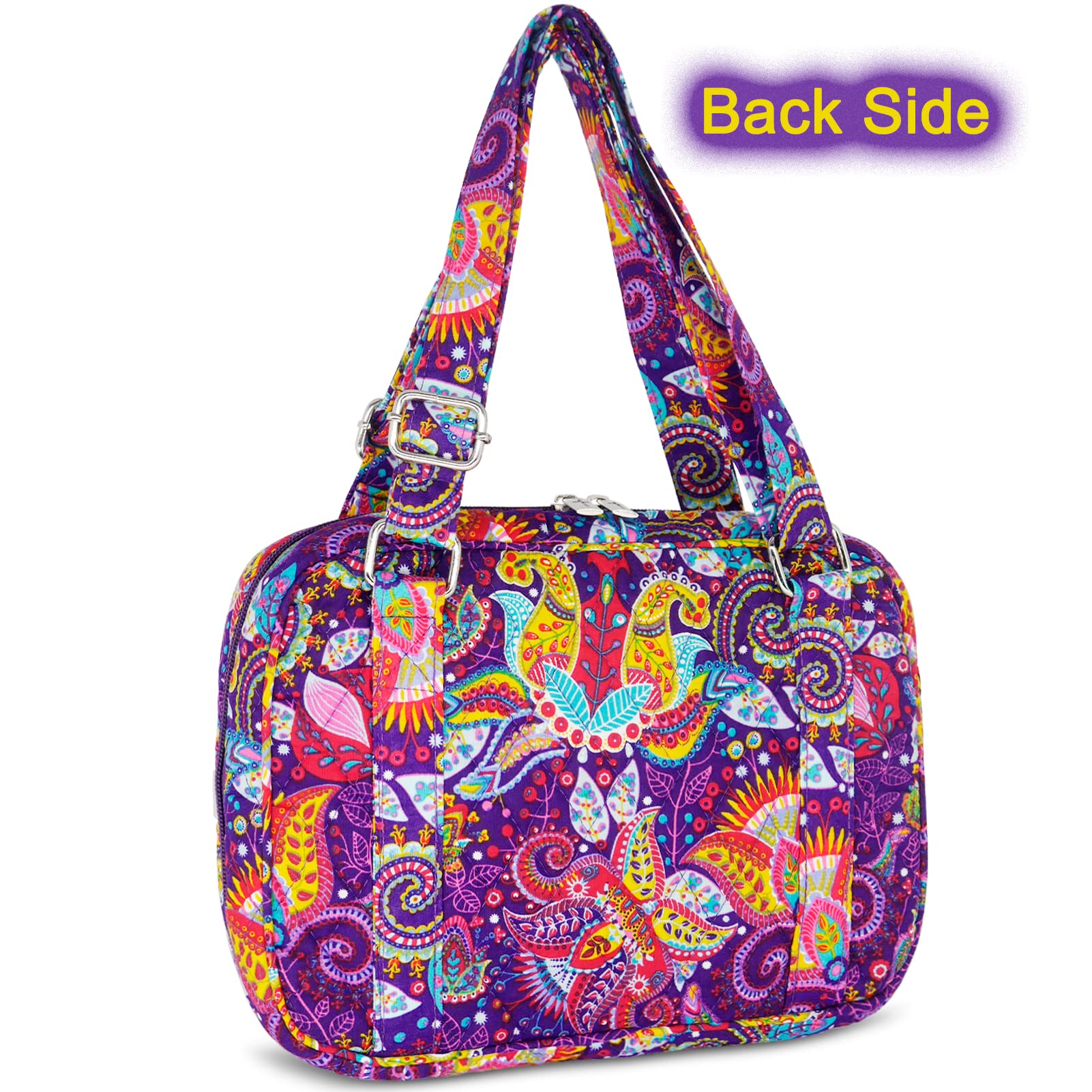 Women's Bible Cover with Adjustable Straps - Large Zippered Study Bible Carrying Case Bag (10x7x2.7 Inches) - Perfect for Church, Bible Study & Travel