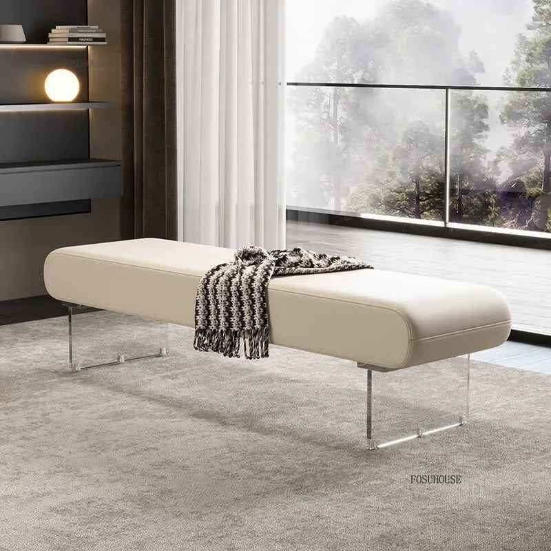 Modern Acrylic Shoe Bench - Contemporary Entryway Seating for Small Spaces | Durable Shoe Storage Organizer for Hallway, Bedroom & Closet | Stylish Shoe Rack with Clear Design