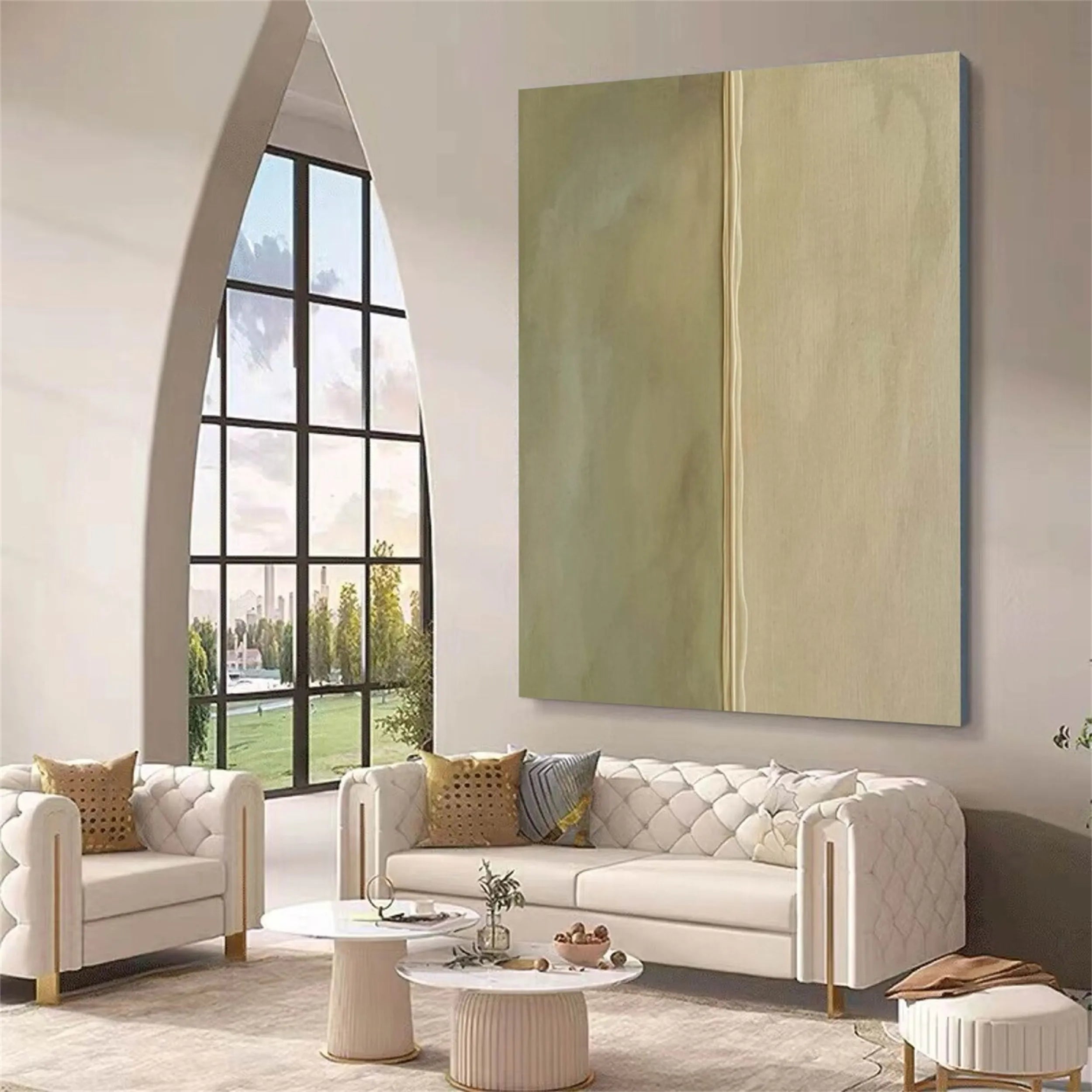 Blue & Green Abstract Wall Art Canvas Print #BG031 - Modern Home Decor for Living Room, Bedroom & Office