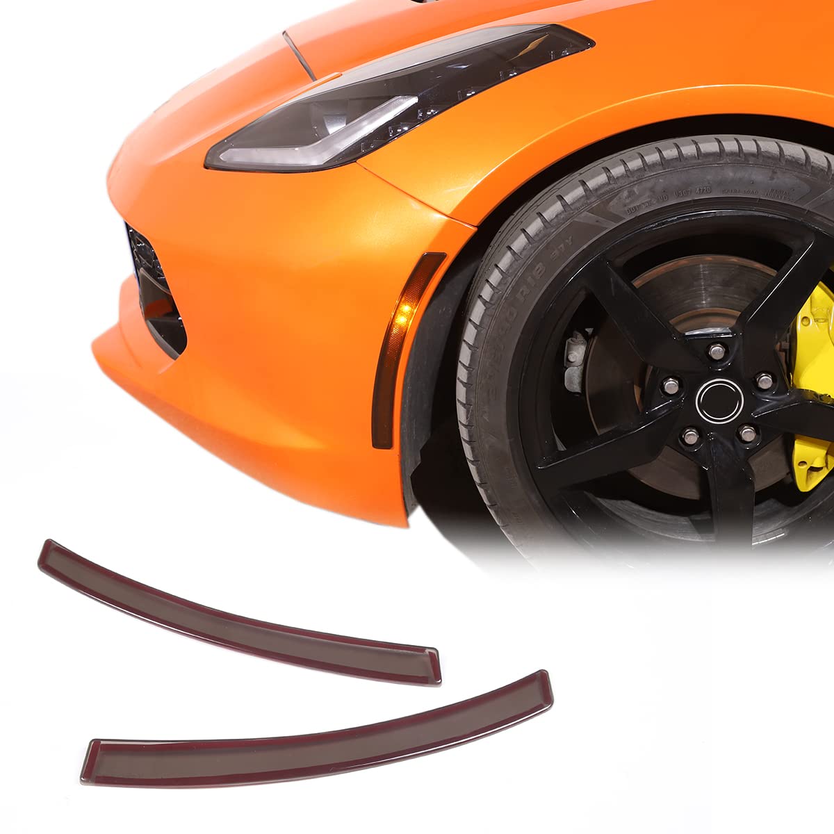 Smoked ABS Side Marker Lights for Chevrolet Corvette C7 2014-2019 - Front & Rear Bumper Reflector Covers - Durable Replacement for Enhanced Visibility - Perfect for Night Driving and Car Customization