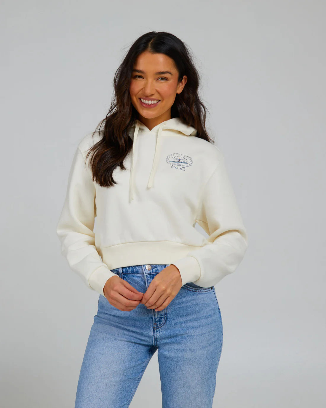 Salty Crew Scallop Crop Hoody - Women's Fashion Hooded Sweatshirt for Surfing, Beach & Casual Wear