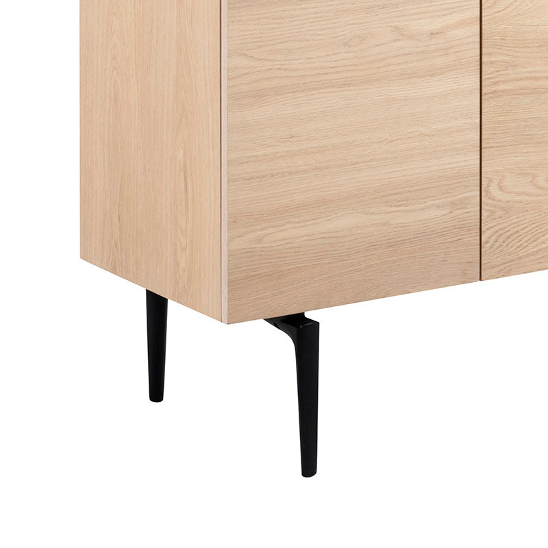 BROGAN 100cm Tall Sideboard Buffet Cabinet - Natural Wood Finish for Dining Room, Living Room & Entryway Storage