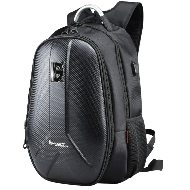 Ghost Carbon Motorcycle Backpack - Waterproof & Durable Riding Backpack for Commuting, Travel & Adventure - Perfect for Bikers, Motorcyclists & Outdoor Enthusiasts