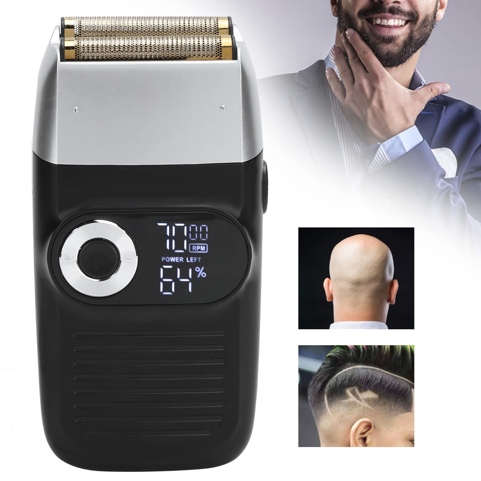 Premium Electric Razor for Men - Rechargeable Foil Shaver with LCD Display for Smooth Face, Beard & Head Shaving | Perfect for Travel, Home & Gym Use