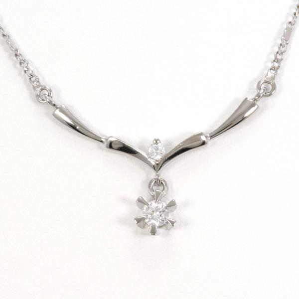 18K White Gold Zircon Necklace for Women - Elegant Cubic Zirconia Pendant Jewelry Gift for Anniversary, Birthday & Valentine's Day - Perfect for Parties, Weddings & Special Occasions