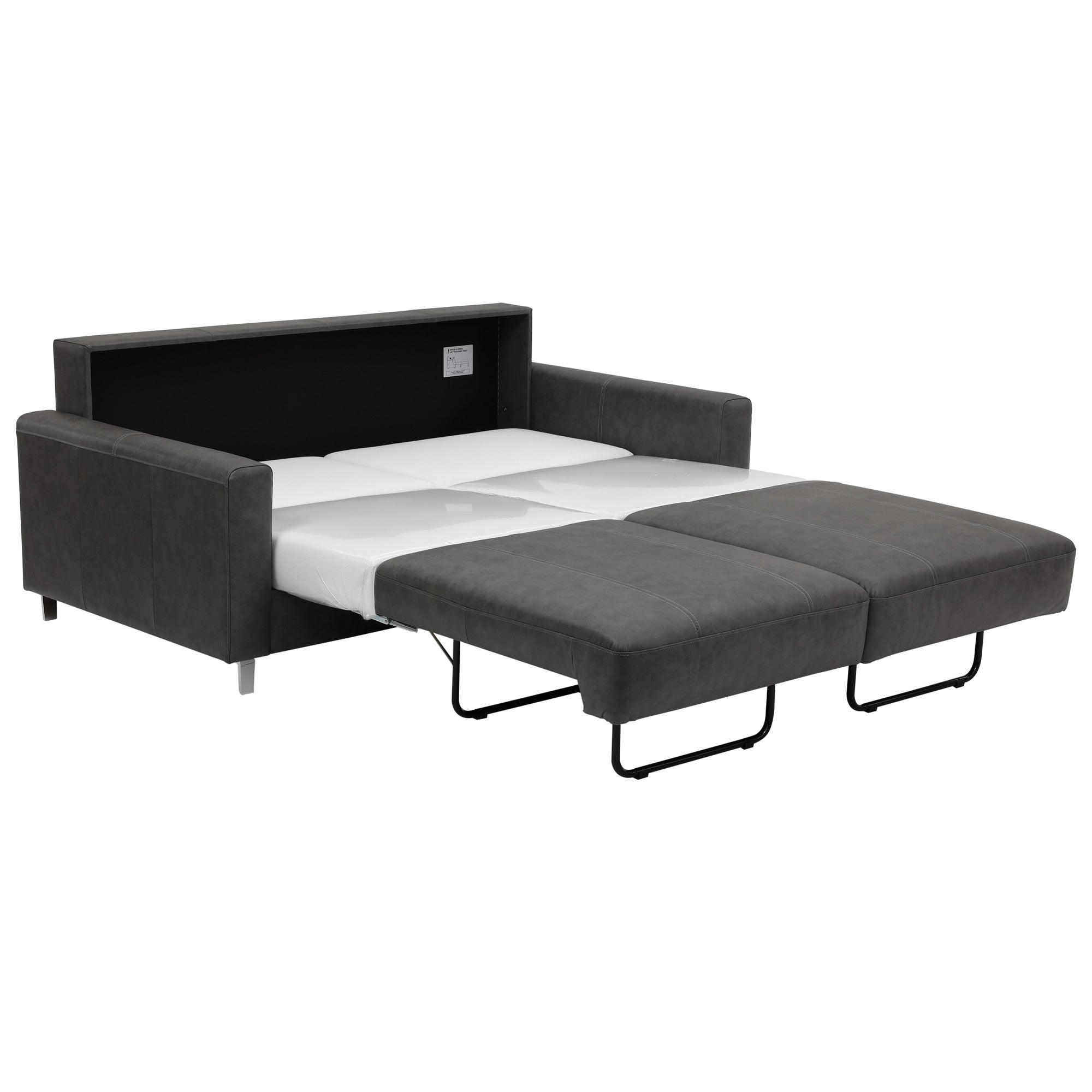 Nico Leather Sleeper Loveseat - Convertible Sofa Bed with Premium Faux Leather Upholstery for Small Spaces | Perfect for Guest Room, Studio Apartment & Home Office