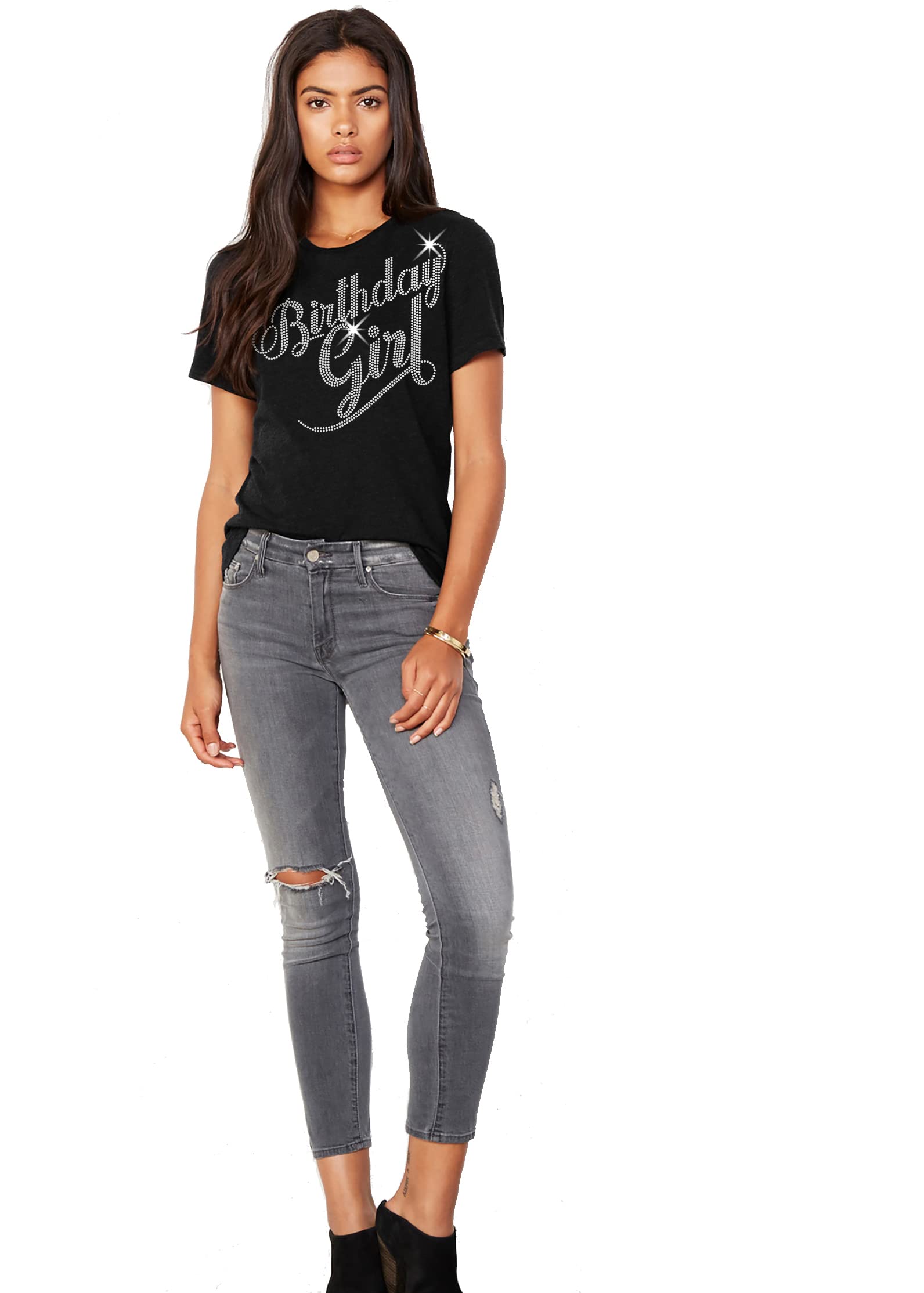 Rhinestone Sash Birthday Shirts for Women & Girls - Sparkling Rose Gold Sequin Party Tops for Birthday Celebrations, Girls Night Out & Special Occasions