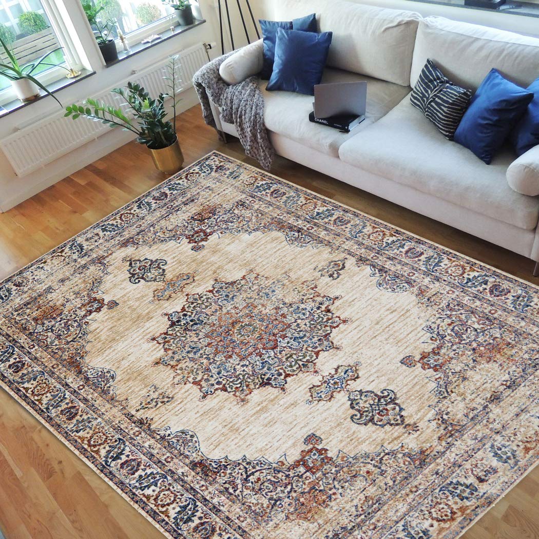 Luxury Traditional Oriental Persian Vintage Area Rug 5'x7' - Purple & Multi Color Handmade Wool Living Room Rug for Elegant Home Decor | Perfect for Boho, Vintage & Classic Interior Design Styles