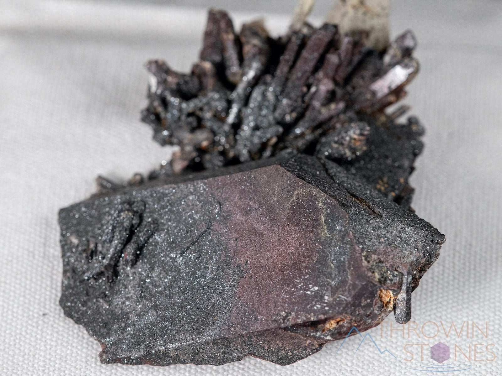 Natural Quartz Crystal Cluster with Specular Hematite & Native Copper Coating - Healing Stones, Housewarming Gift, Home & Office Decor, Meditation & Feng Shui Use