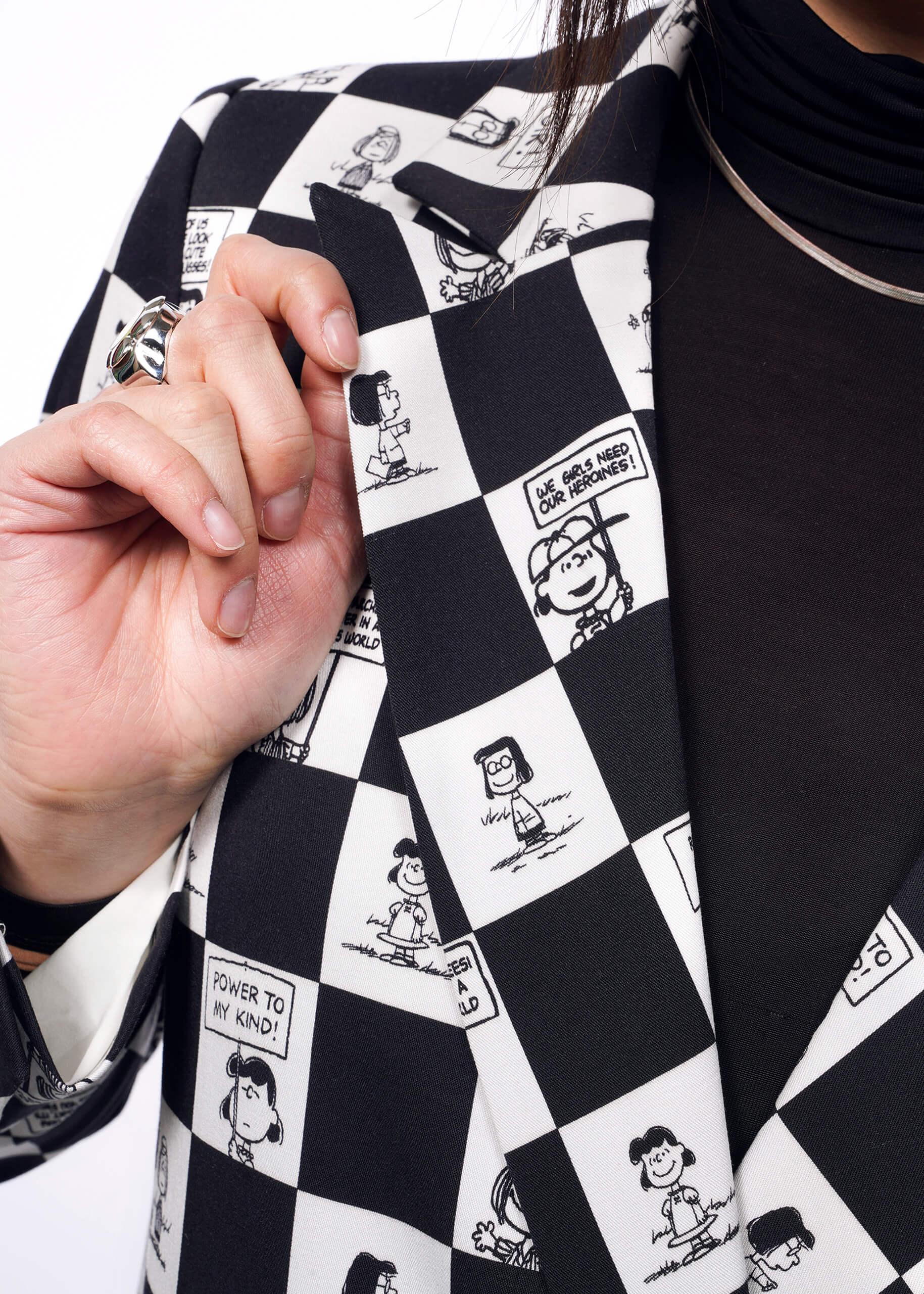 Wildfang x Peanuts Double Breasted Blazer for Women - Stylish Vintage Inspired Jacket for Office, Business Meetings & Smart Casual Outfits