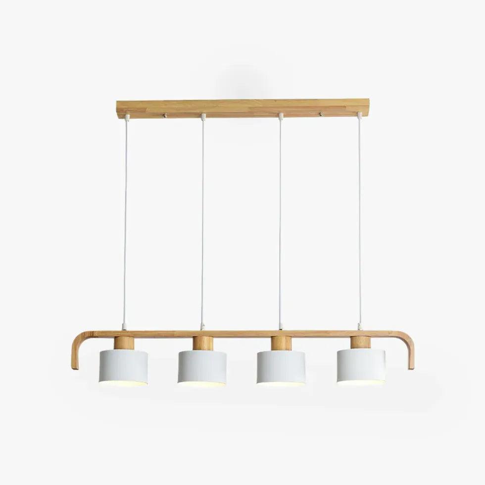 Modern Wooden Pendant Light for Dining Room - Segmented Design, Farmhouse & Rustic Chandelier - Perfect for Kitchen Island, Breakfast Nook & Entryway Lighting