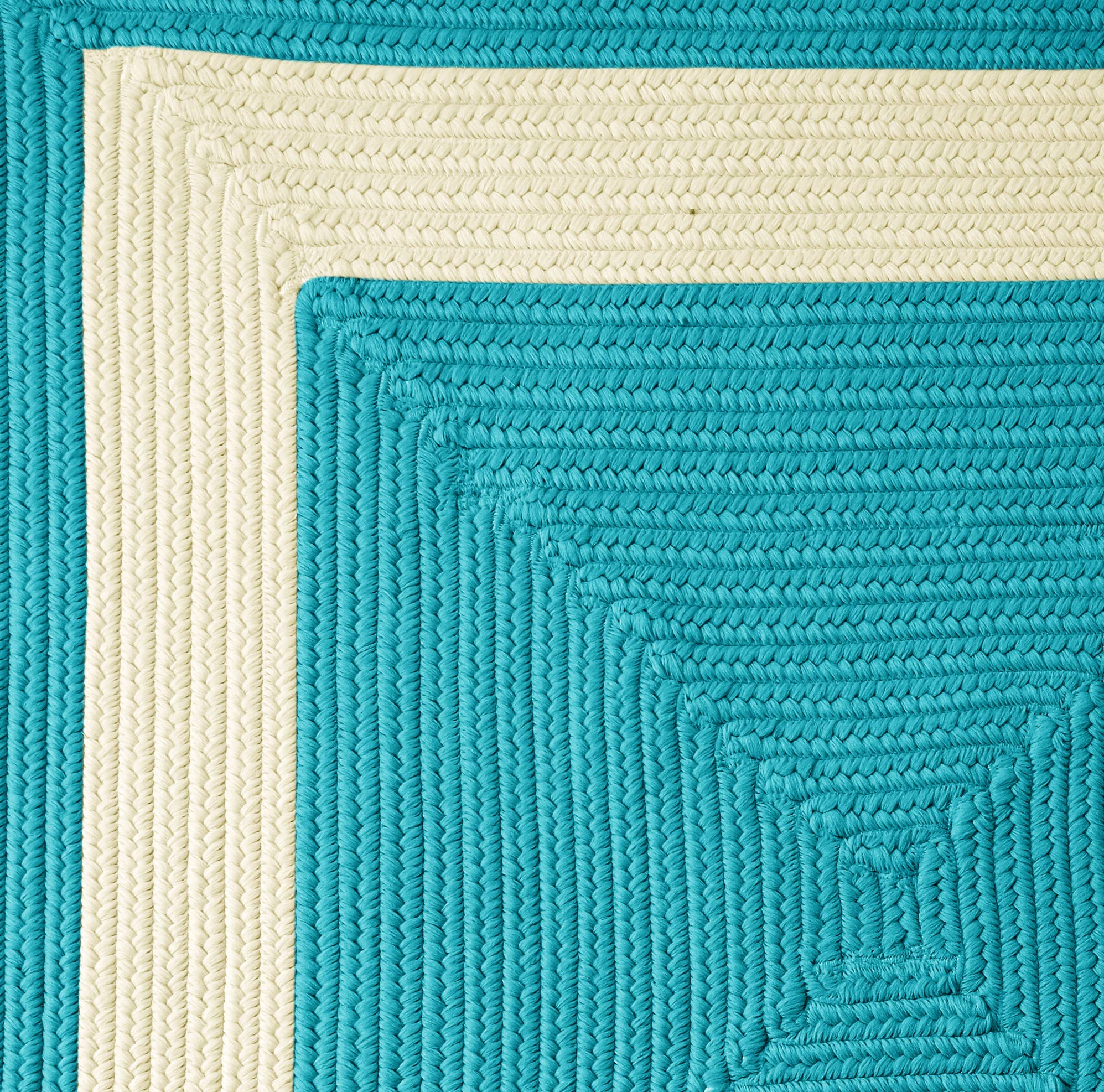 La Playa 6x6 Square Aqua Blue Indoor Outdoor Area Rug - Perfect for Beach House, Patio, Living Room & Bedroom Decor