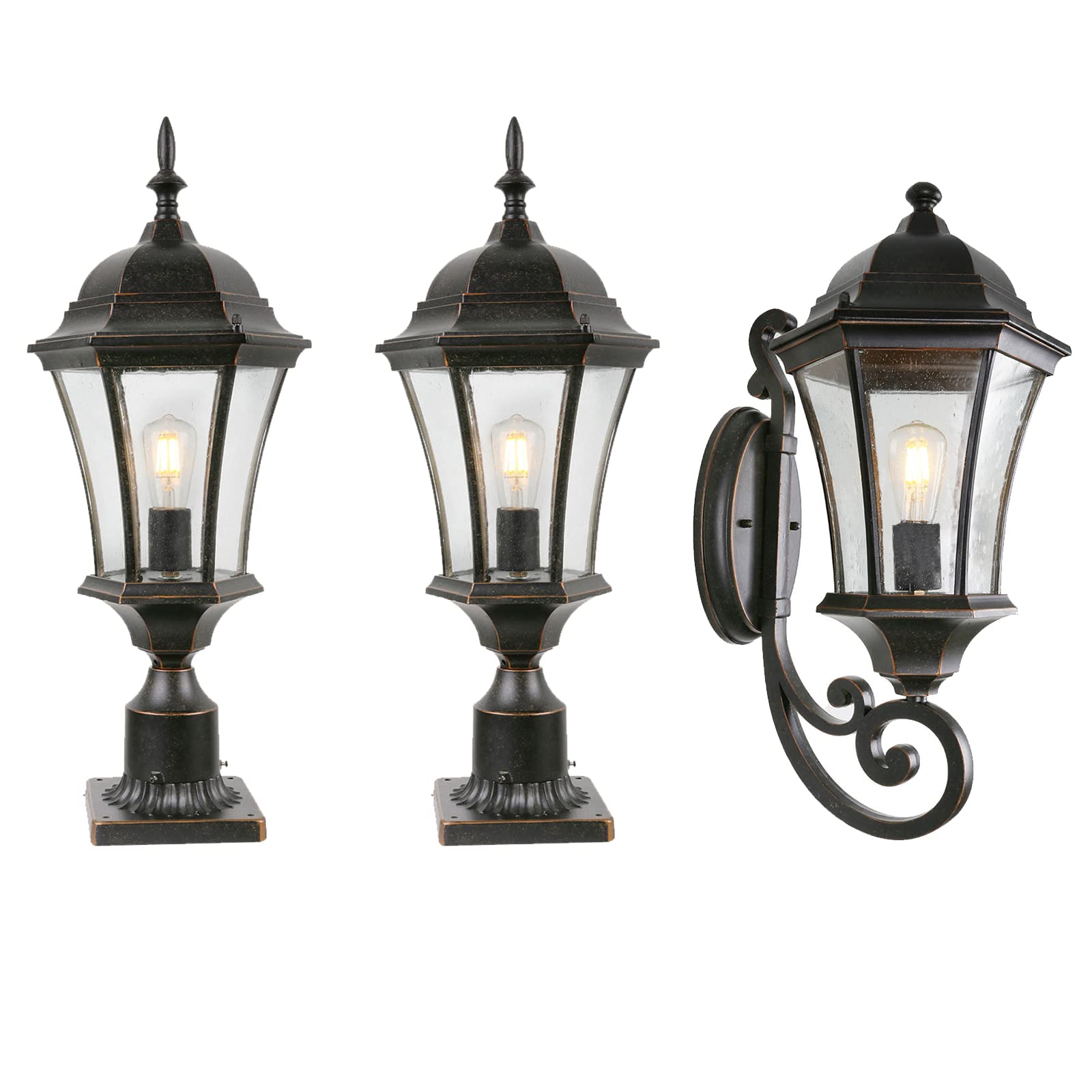 Outdoor Wall Light Fixture with 2 Post Mounts - LM4610-M-2P - Durable Weatherproof Exterior Lighting for Patio, Garden & Driveway